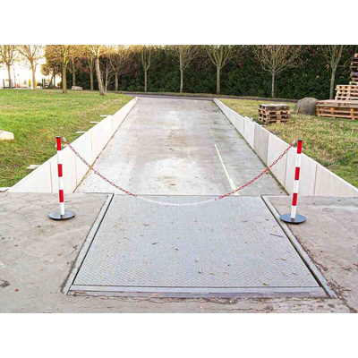 RS PRO Red & White Steel Barrier Post