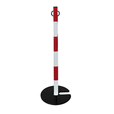 RS PRO Red & White Steel Barrier Post
