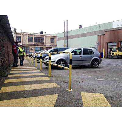 RS PRO Yellow/Black Steel Protection Barrier