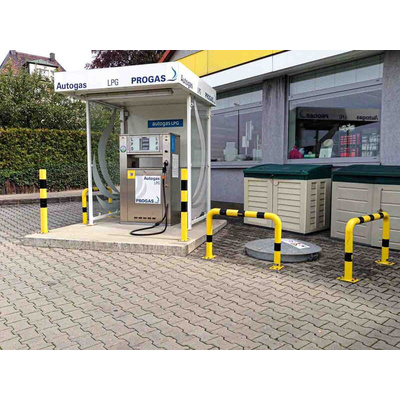 RS PRO Yellow/Black Steel Protection Barrier