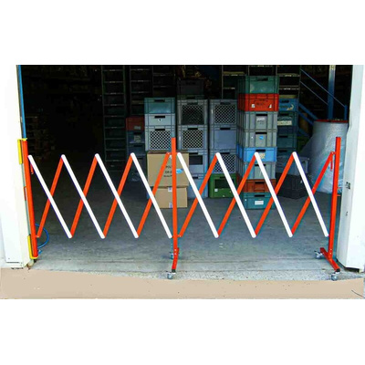 RS PRO Red/White Steel Extendable Barrier