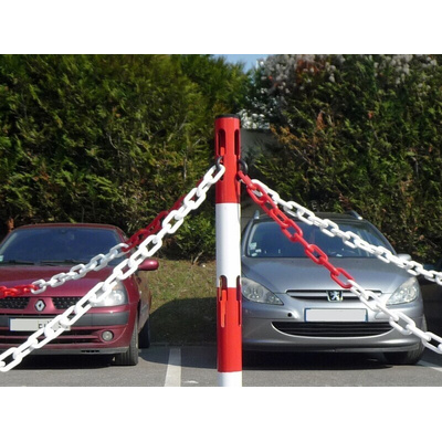 RS PRO Red/White Steel Barrier Post