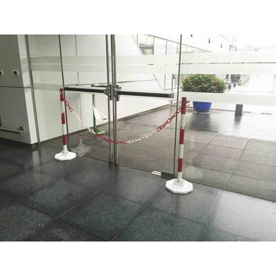 RS PRO Red/White Steel Barrier Post