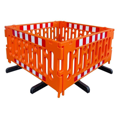 RS PRO Orange Polypropylene Safety Barrier, Red, White Tape