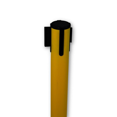 RS PRO Retractable Barrier, 3m, Yellow/Black Tape