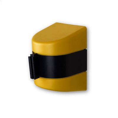 RS PRO Retractable Barrier, 9m, Yellow/Black Tape