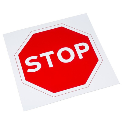 RS PRO Plastic Stop Road Traffic Sign, H450 mm W450mm