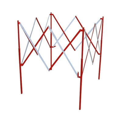 RS PRO Red & White Steel Extendable Barrier