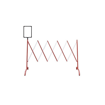 RS PRO Red & White Steel Extendable Barrier
