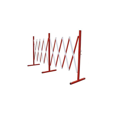 RS PRO Red & White Steel Extendable Barrier
