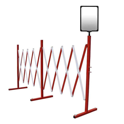 RS PRO Red & White Steel Extendable Barrier