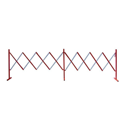 RS PRO Red & White Steel Extendable Barrier