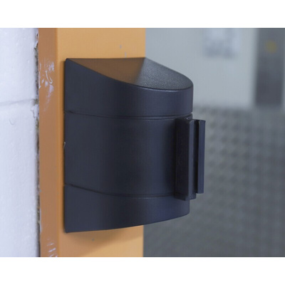 RS PRO Black & Yellow Polyester Retractable Barrier, Yellow/Black Tape