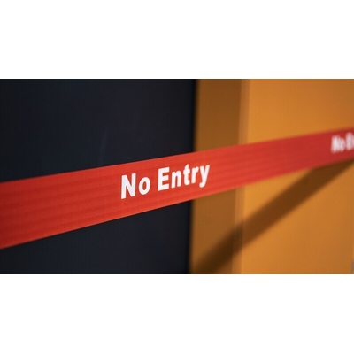 RS PRO Black & Red Polyester Retractable Barrier, Red Tape