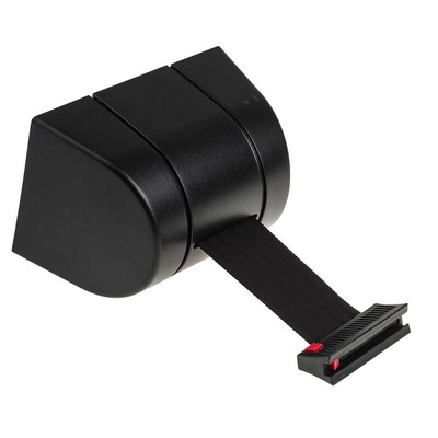 RS PRO Black Polyester Retractable Barrier, Black Tape