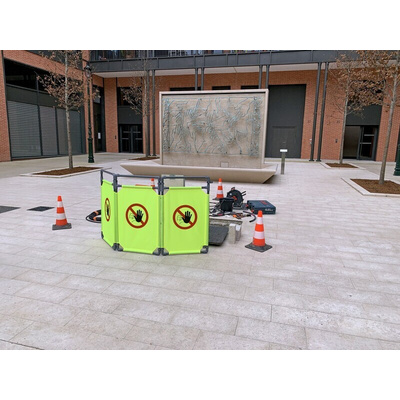 RS PRO Grey & Yellow Polyester Folding Barrier