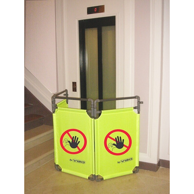 RS PRO Grey & Yellow Polyester Folding Barrier