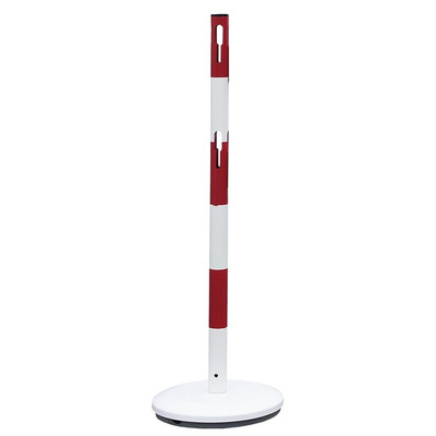 RS PRO Red & White Steel Barrier Post