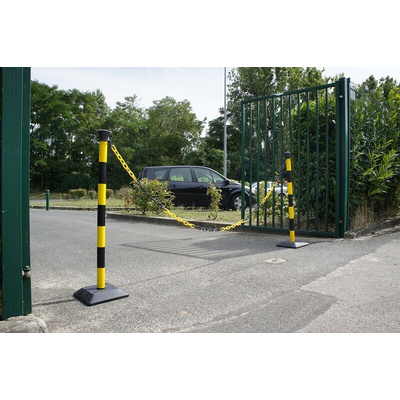 RS PRO Black & Yellow PVC Barrier Post