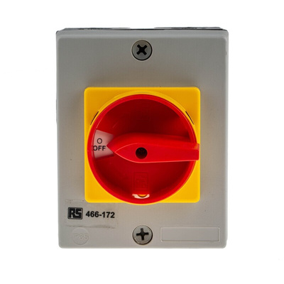 RS PRO 3P Pole DIN Rail Isolator Switch - 32A Maximum Current, 11kW Power Rating, IP65