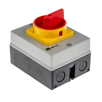 RS PRO 3P Pole DIN Rail Isolator Switch - 32A Maximum Current, 11kW Power Rating, IP65