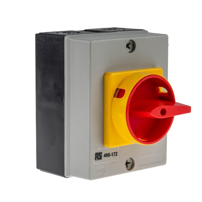 RS PRO 3P Pole DIN Rail Isolator Switch - 32A Maximum Current, 11kW Power Rating, IP65