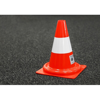 RS PRO Orange, White 300 mm PP Traffic Cone