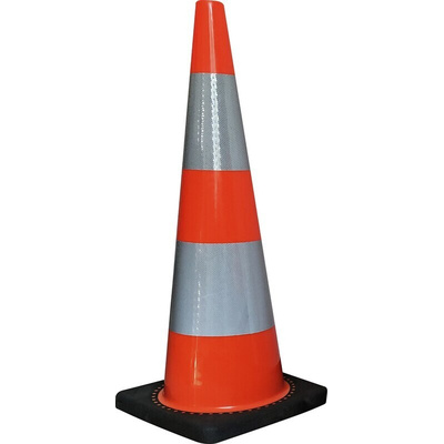 RS PRO Weighted Orange, White 900 mm PVC Traffic Cone