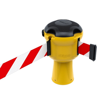 Skipper Red & White Retractable Barrier, 9m, Red, White Tape