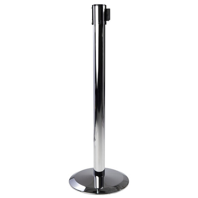 Tensator Black, Silver Retractable Barrier, 2.3m, Red Tape