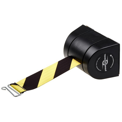 Tensator Black Plastic Retractable Barrier, 4.6m, Yellow/Black Tape