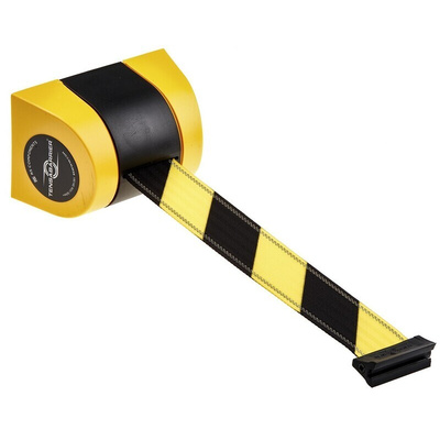 Tensator Black & Yellow Plastic Retractable Barrier, 4.6m, Yellow/Black Tape