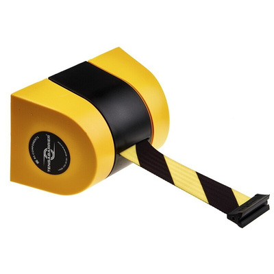 Tensator Black & Yellow Retractable Barrier, 9m, Yellow/Black Tape