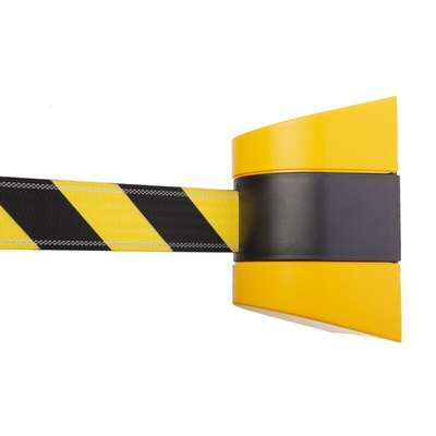 Tensator Black & Yellow Retractable Barrier, 8m, Yellow/Black Tape