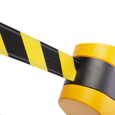 Tensator Black & Yellow Retractable Barrier, 8m, Yellow/Black Tape