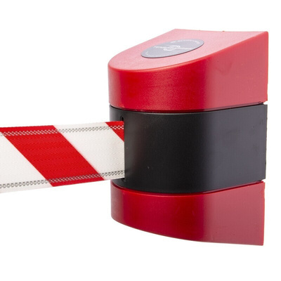 Tensator Red & White Retractable Barrier, 8m, Red, White Tape