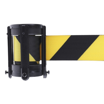 Tensator Black & Yellow Retractable Barrier, 2.3m, Yellow/Black Tape