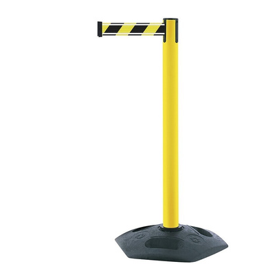 Tensator Black & Yellow Plastic Retractable Barrier, 3.65m, Yellow/Black Tape