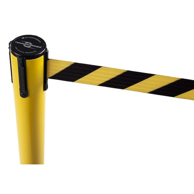 Tensator Black & Yellow Plastic Retractable Barrier, 3.65m, Yellow/Black Tape
