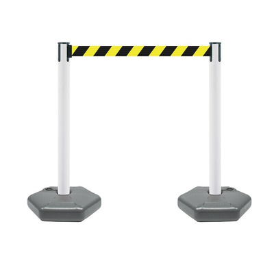 Tensator Black, White, Yellow Plastic Retractable Barrier, 3.65m, Yellow/Black Tape