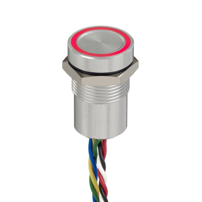APEM Capacitive Switch Momentary,Illuminated, Green, Red, NPN, IP68, IP69K