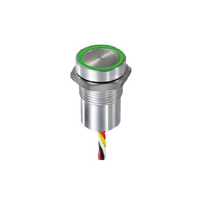 APEM Capacitive Switch Latching,Illuminated, Green, Red, NPN, IP68, IP69K