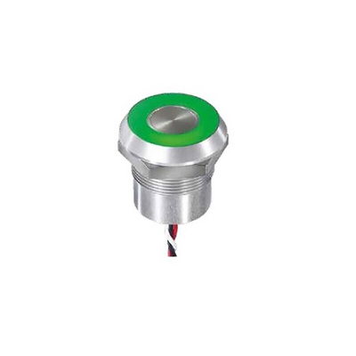 APEM Capacitive Switch Latching,Illuminated, Green, Red, NPN, IP68, IP69K