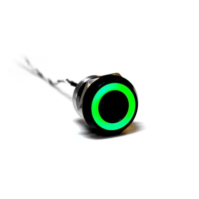 Bulgin Capacitive Switch Latching NO,Illuminated, Green, Red, IP68, IP69K Black Anodised