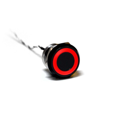 Bulgin Capacitive Switch Momentary NC,Illuminated, Green, Red, IP68, IP69K Black Anodised