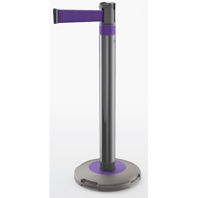Skipper Black, Purple Nylon Retractable Barrier, Purple Tape