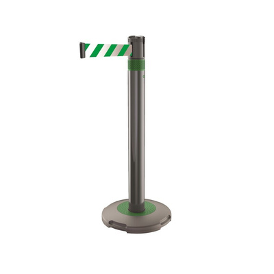 Skipper Green, White Retractable Barrier, 3m, Green-White Tape