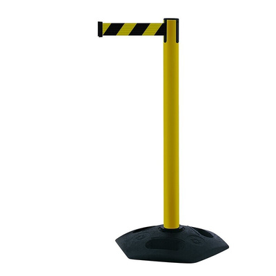 Tensator Black & Yellow Plastic, Rubber Retractable Barrier, 3.65m, Yellow/Black Tape