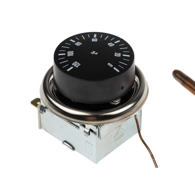 RS PRO Capillary Thermostat, +120°C Max, SPDT, Automatic Reset, Panel Mount