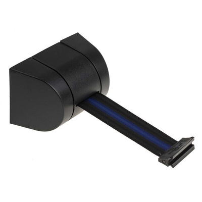 Tensator Black & Blue Plastic Retractable Barrier, 4.6m, Black, Blue Tape